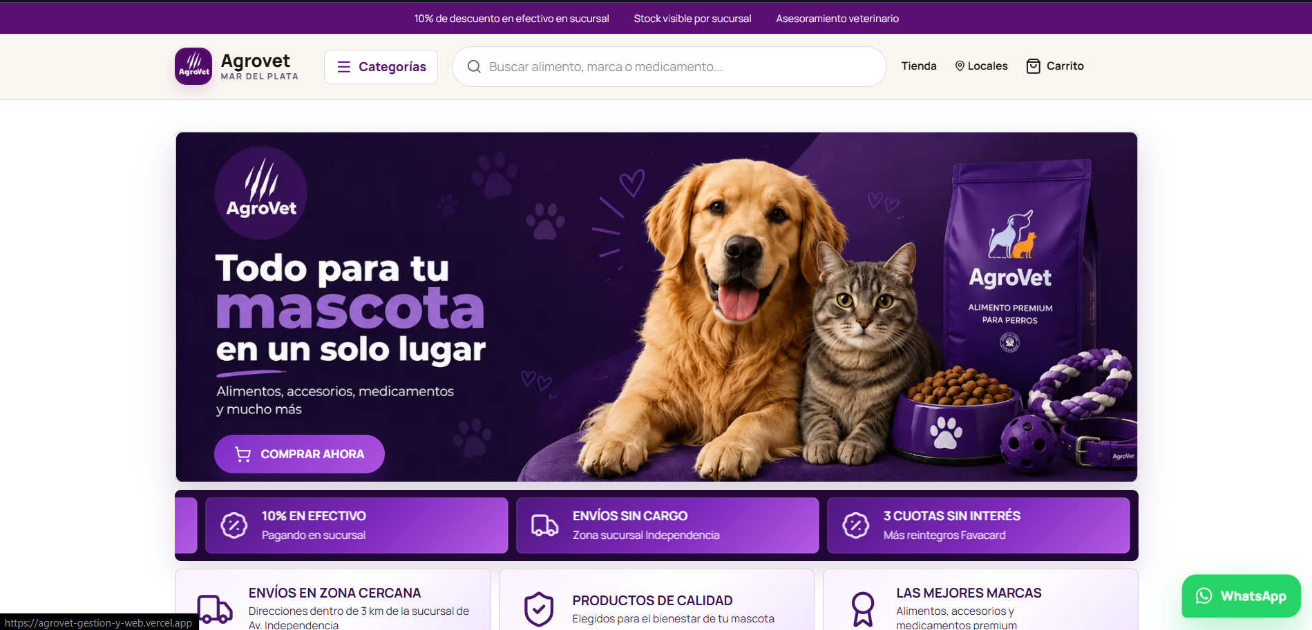 Vista previa del proyecto Agrovet MDP
